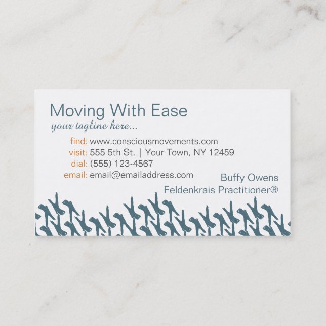 Position sur des cartes de visite de répétition (Dos)