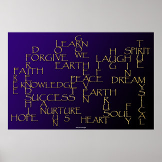 POSITIVE AFFIRMATION 3D Golden Text Poster