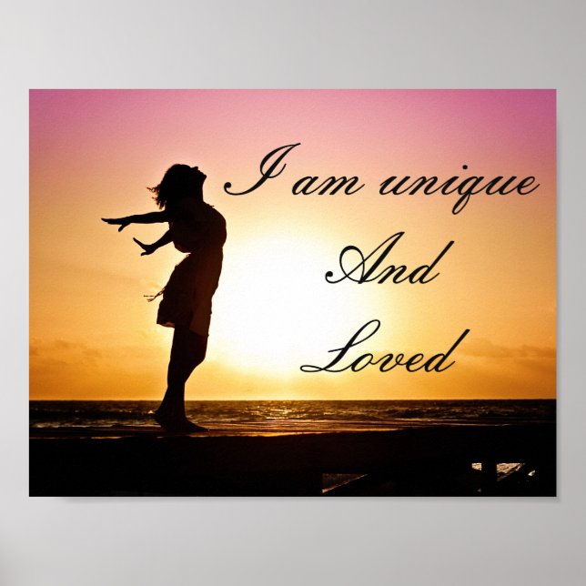 Positive Affirmation about self esteem poster (Front)