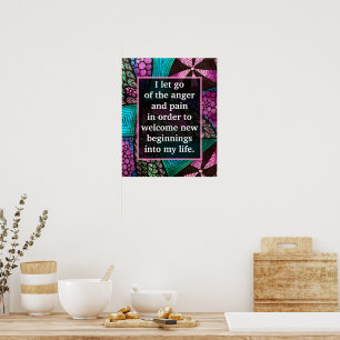 Positive Affirmation for Anger Management Stress Poster