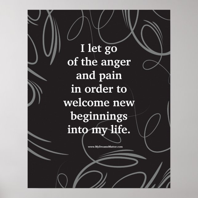 Positive Affirmation Forgiveness Anger Management Poster (Front)