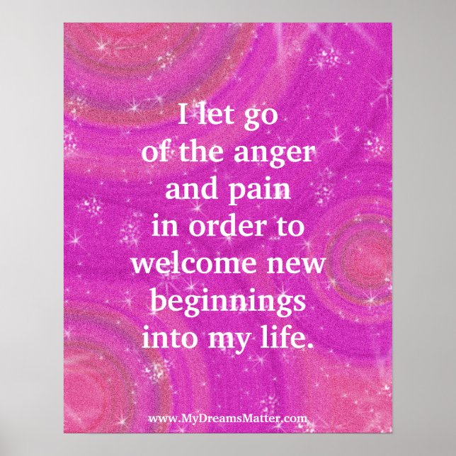 Positive Affirmation Forgiveness Anger Management Poster (Front)