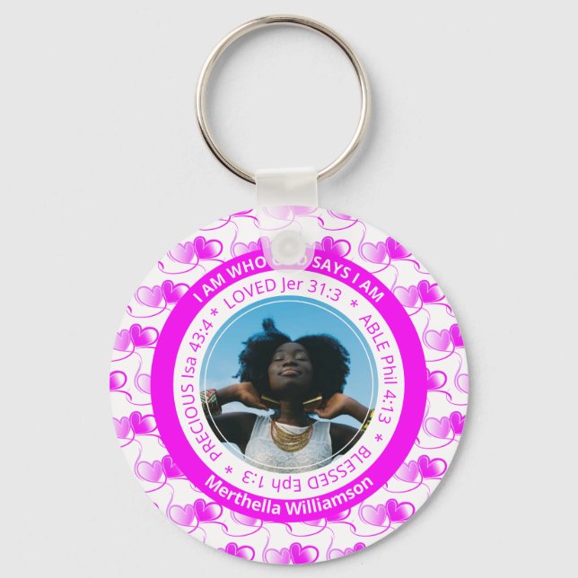 Positive Affirmation I AM Christian Keychain (Front)