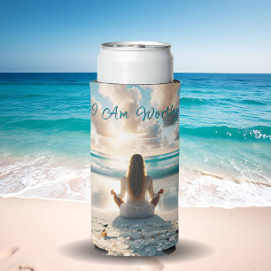 Positive Affirmation   I am Worthy of Love Seltzer Can Cooler