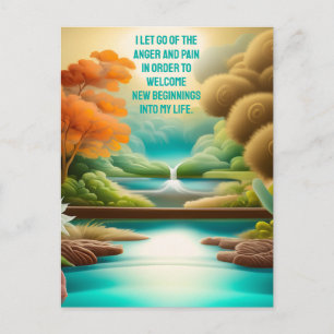 Positive Affirmation Letting Go Of Pain And Anger Postcard