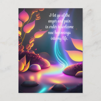 Positive Affirmation Letting Go Of Pain And Anger Postcard