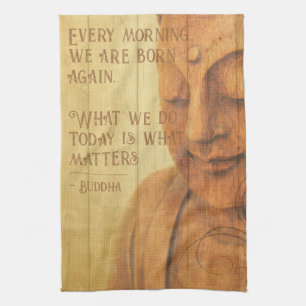 Positive Affirmation Mindfulness Buddhism Quote Kitchen Towel