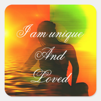 Positive Affirmation motivation about self esteem Square Sticker