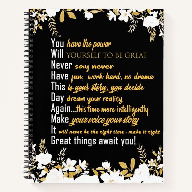 Positive affirmation notebook (Front)