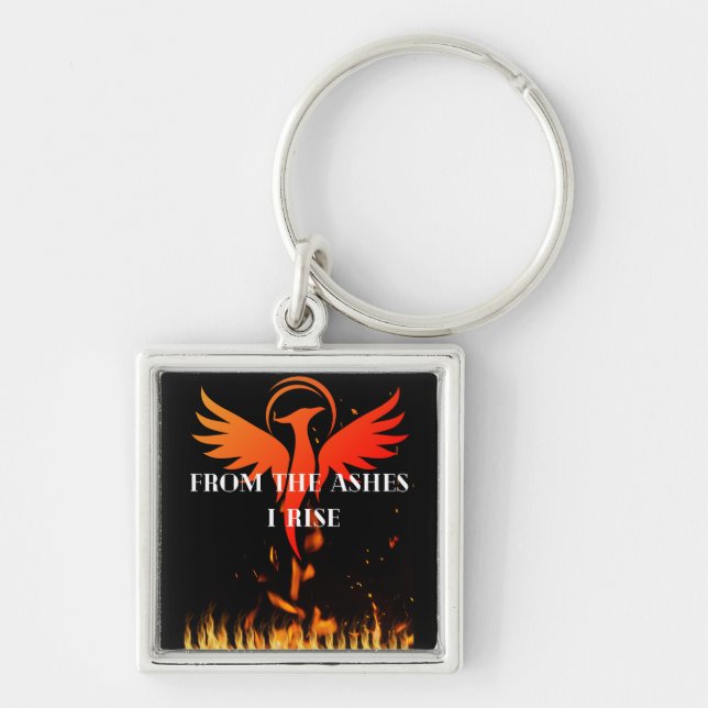 Positive Affirmation Phoenix Keychain (Front)