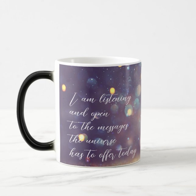 Positive Affirmation Sleek Green/Gold Magic Mug (Left)