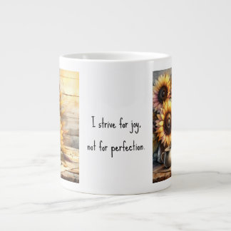 Positive affirmation Sunflowers Watercolor Art Large Coffee Mug