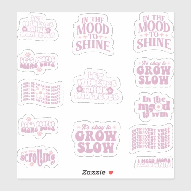 positive affirmation trendy quote retro (Sheet)