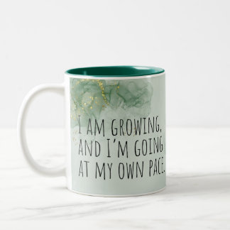 Positive Affirmation Watercolor Green/Gold Two-Tone Coffee Mug