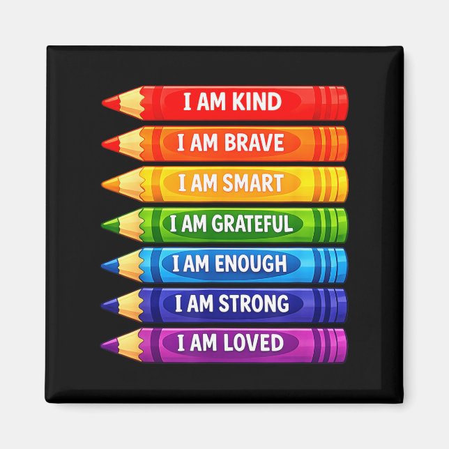 Positive affirmations crayons for kids  magnet (Front)