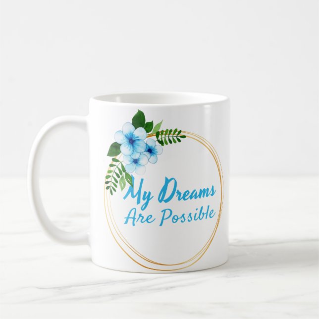 positive affirmations for life acceptance coffee mug (Left)