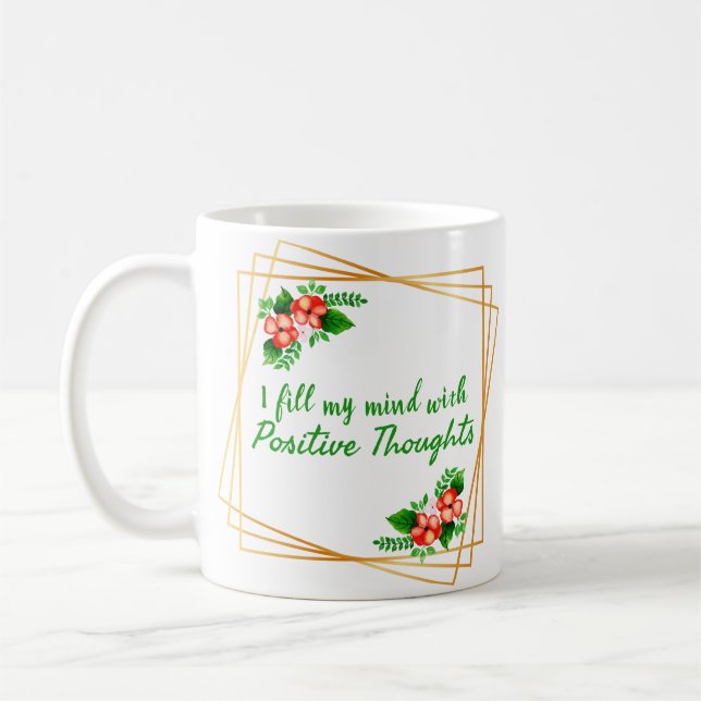 positive affirmations for self love and success coffee mug (Left)