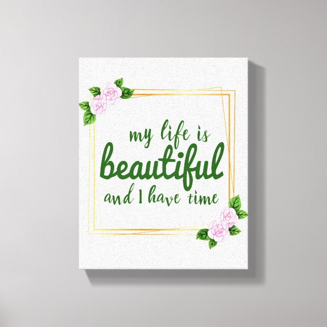 positive affirmations for work and life acceptance canvas print (Front)