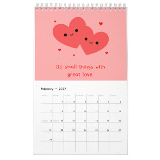 Positive Affirmations Kawaii Motivation Calendar