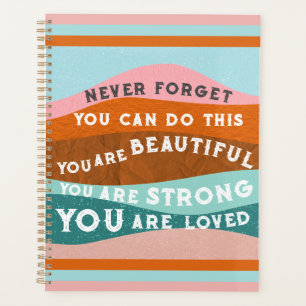 Positive affirmations messages in  Retro style  Planner
