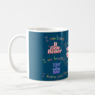 Positive Affirmations Mug, Inspiring Mug, Colourfu Coffee Mug