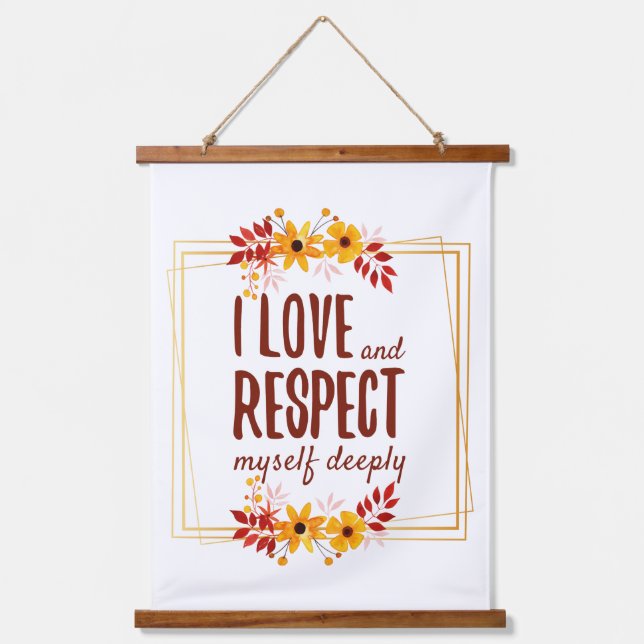 positive affirmations of love and life acceptance  hanging tapestry (Front)