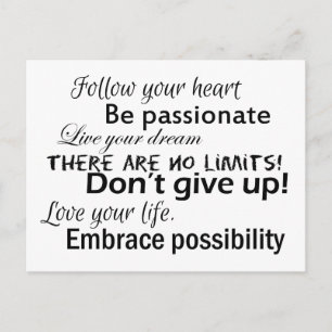 Positive affirmations postcard