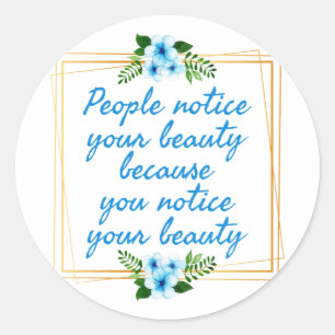 positive affirmations quotes for her classic round sticker