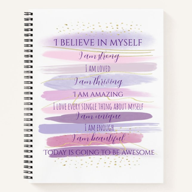 Positive Affirmations Watercolor Notebook (Front)