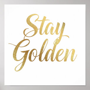 Positive and Glamorous Golden Typography Poster