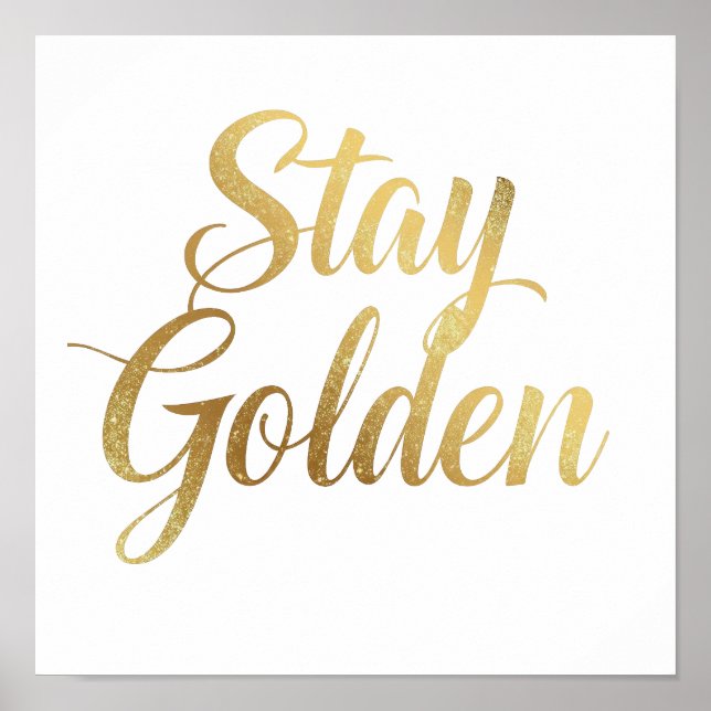 Positive and Glamourous Golden Typography Poster (Front)