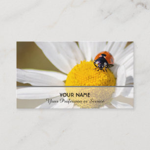 Positive and lucky ladybug for zen and education business card