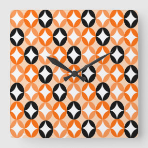 Positive and Negative Space - Halloween Square Wall Clock