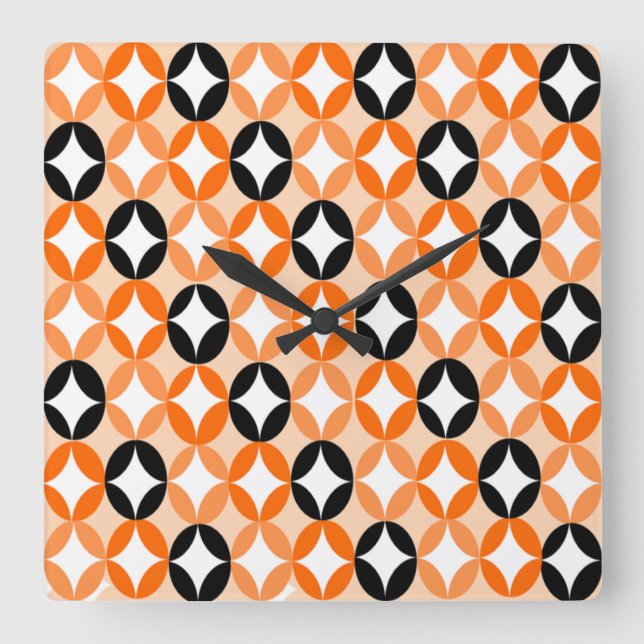 Positive and Negative Space - Halloween Square Wall Clock (Front)