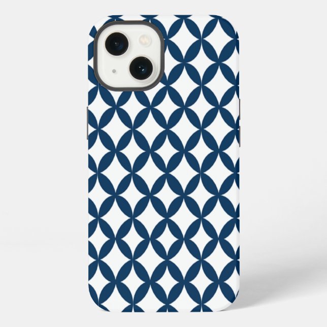 Positive and Negative Space Navy iPhone Case (Back)