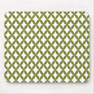 Positive and Negative Space Olive Green Mouse Pad