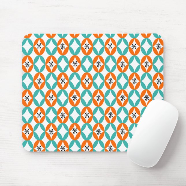 Positive and Negative Space - Orange and Teal Mouse Pad (With Mouse)