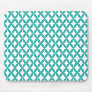 Positive and Negative Space Teal Mouse Pad