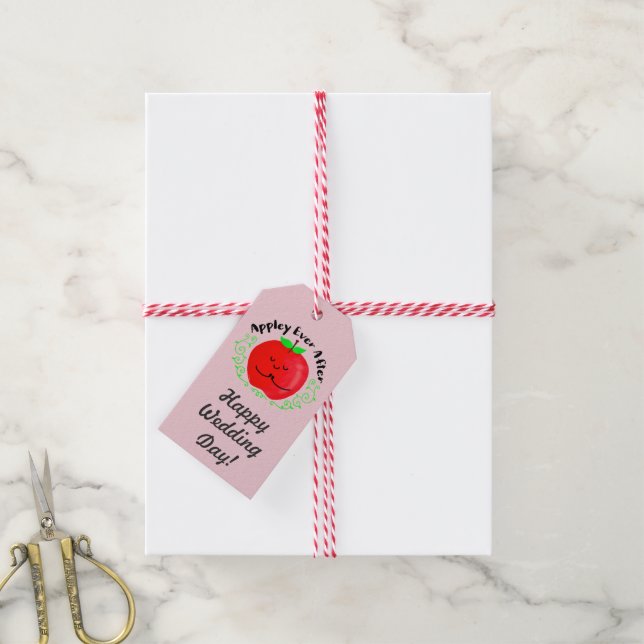 Positive Apple Pun - Appley Ever After Gift Tags (With Twine)