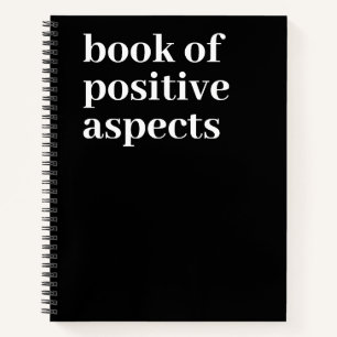 Positive Aspects Minimalist Text Black Gratitude Notebook