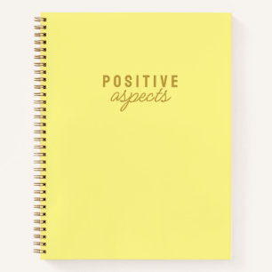 Positive Aspects Minimalist Yellow Gratitude Notebook