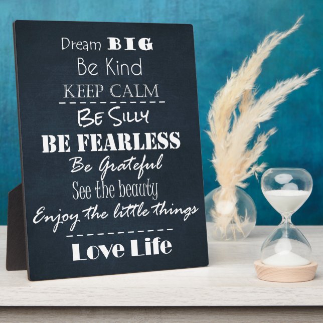 Positive Attitude Affirmations Quotes Plaque (Side)