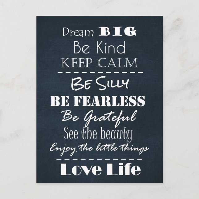 Positive Attitude Affirmations Quotes Postcard (Front)