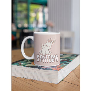 Positive Attitude Bunny - Cute kawai Motivational Coffee Mug