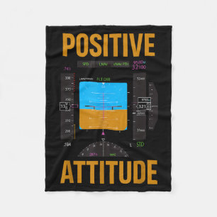 Positive attitude funny pilot aviation instrument  fleece blanket