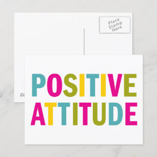 Positive Attitude in bright colours Postcard