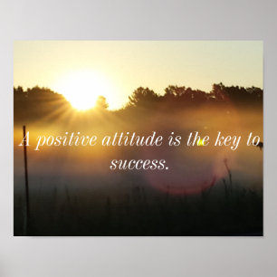 Positive Attitude Inspirational Sunrise Poster