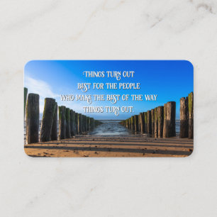 Positive attitude motivational quote life coaching business card