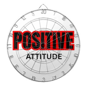 Positive Attitude Motivational Typography T-Shirt  Dartboard