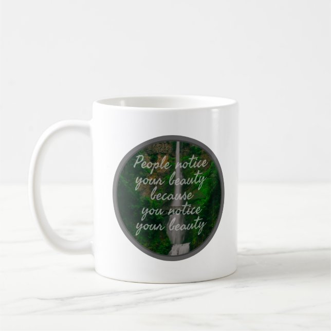 positive attitude motivational vibes affirmations coffee mug (Left)